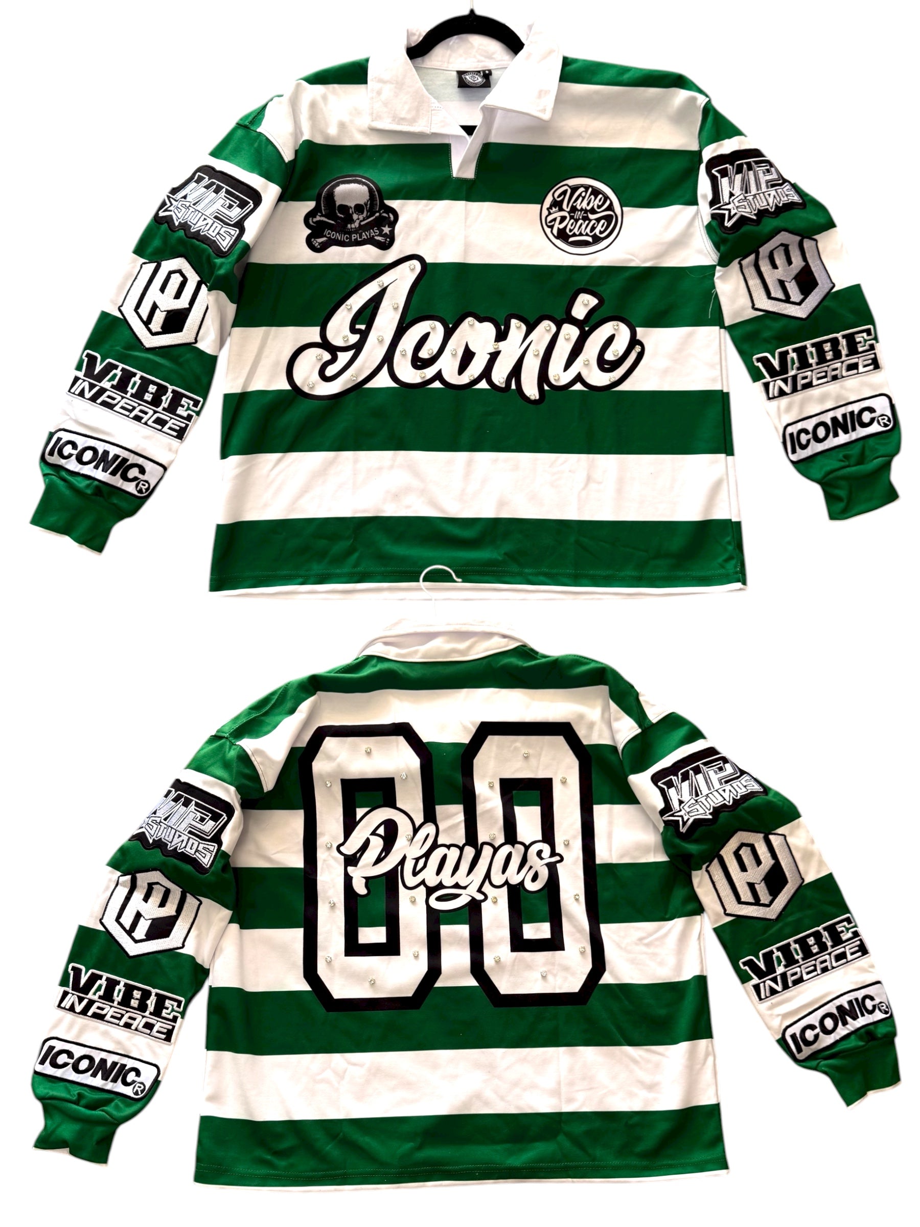Iconic Rhinestone Polo (Green)