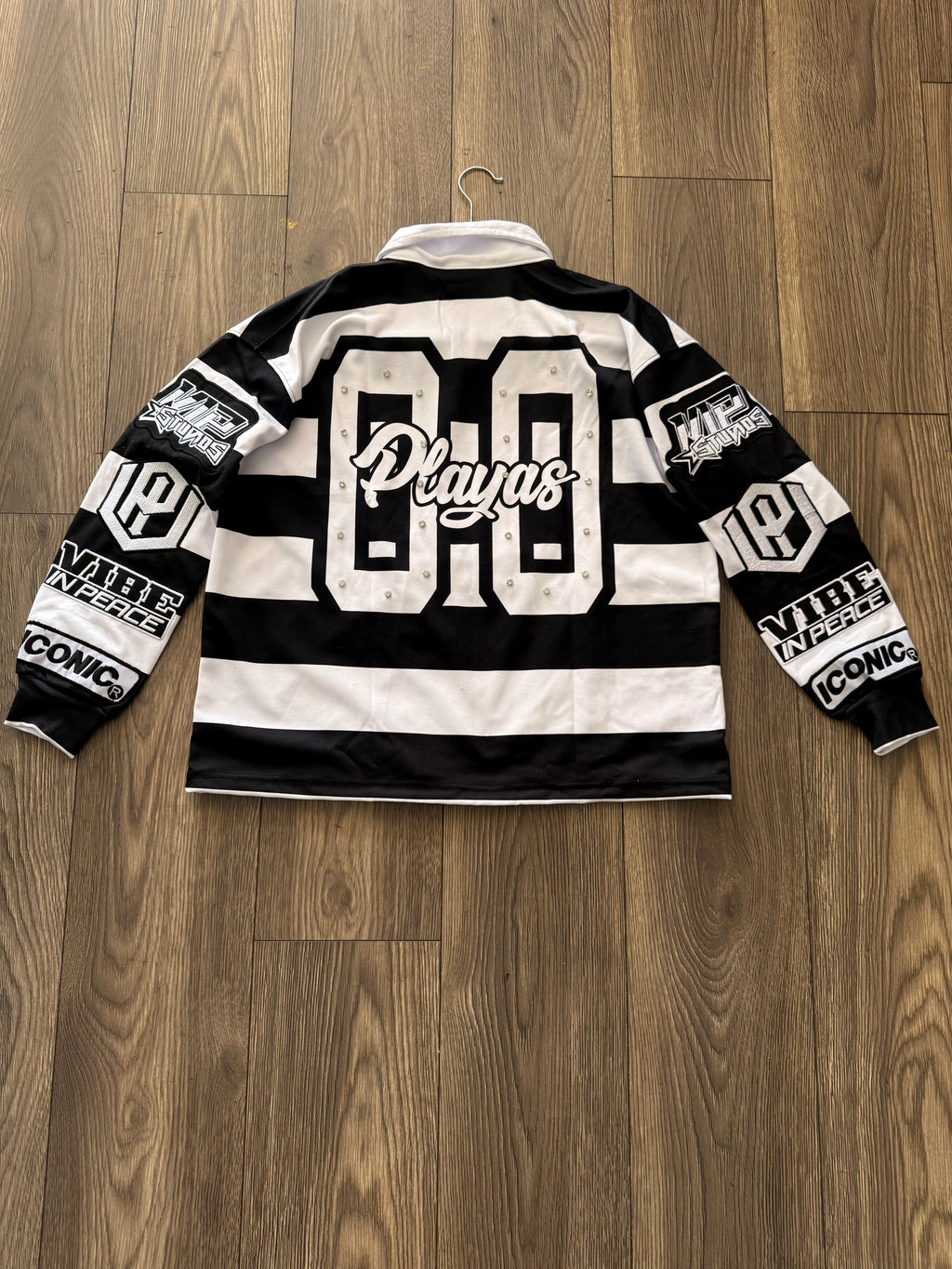 Iconic Rhinestone Polo (Black)