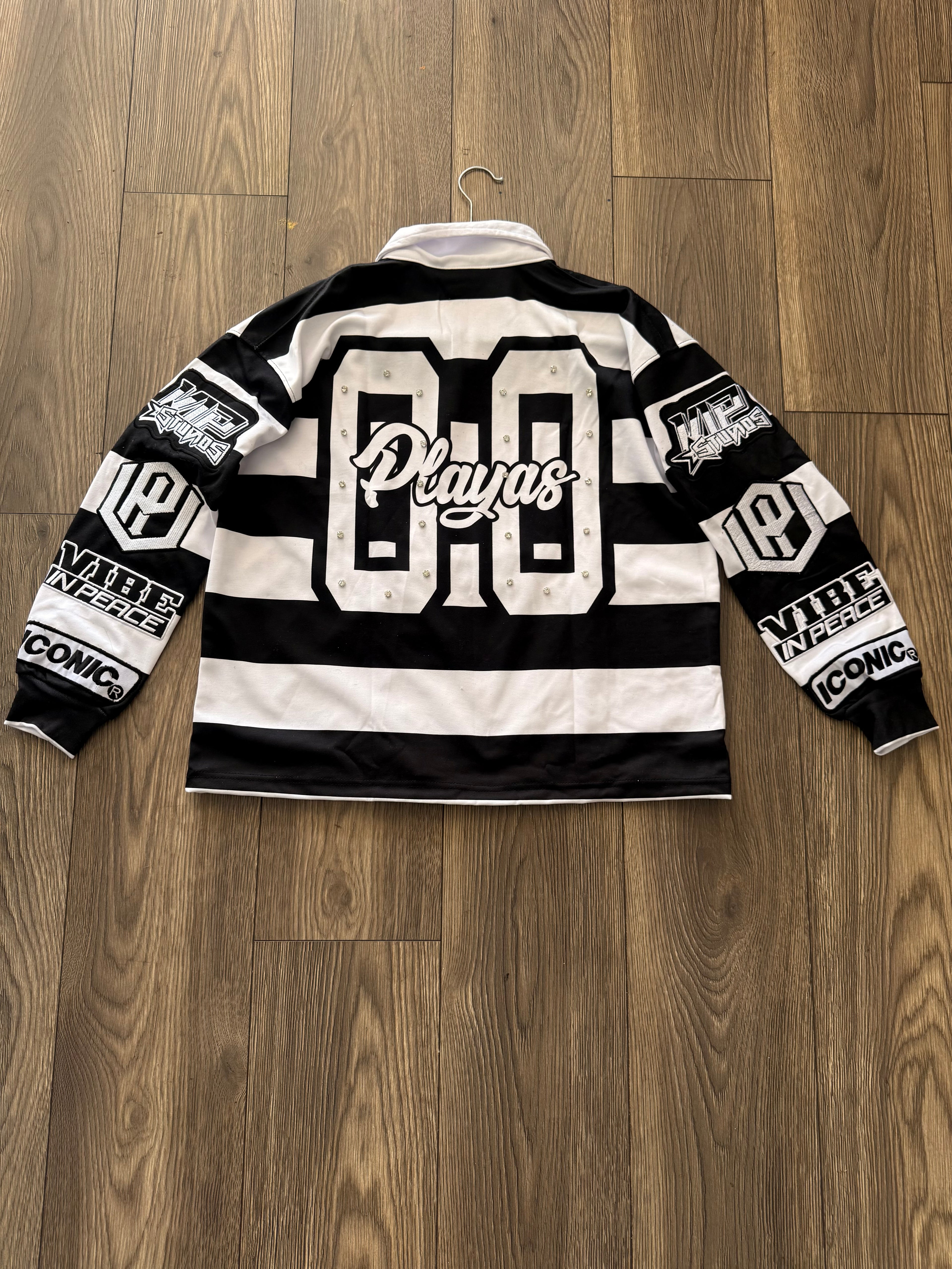 Iconic Rhinestone Polo (Black)