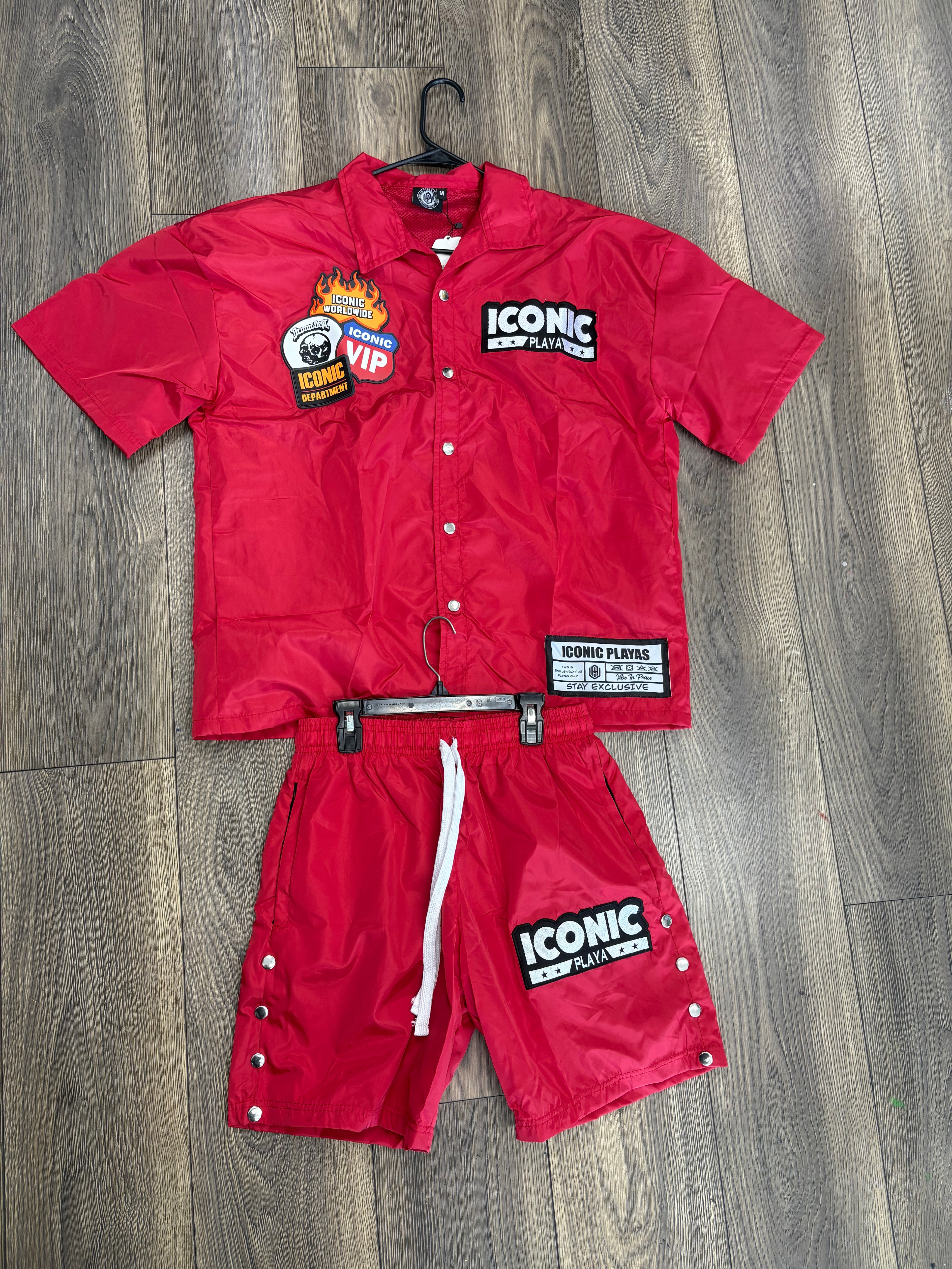 Iconic Windbreaker Set (Red)