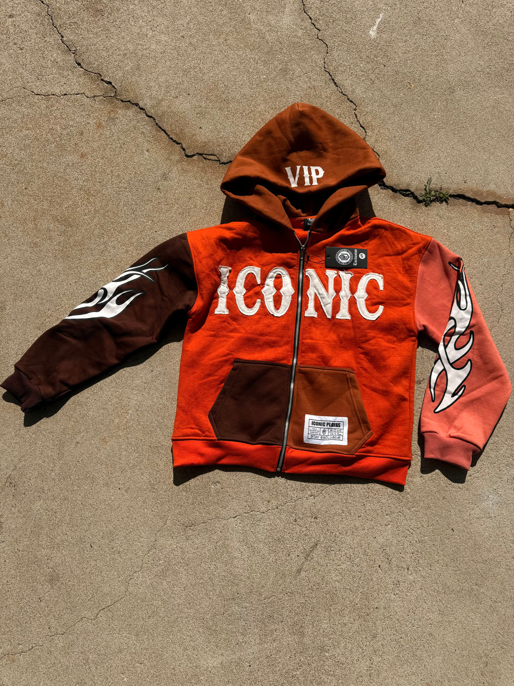 Burnt Orange Multicolors Zip Up