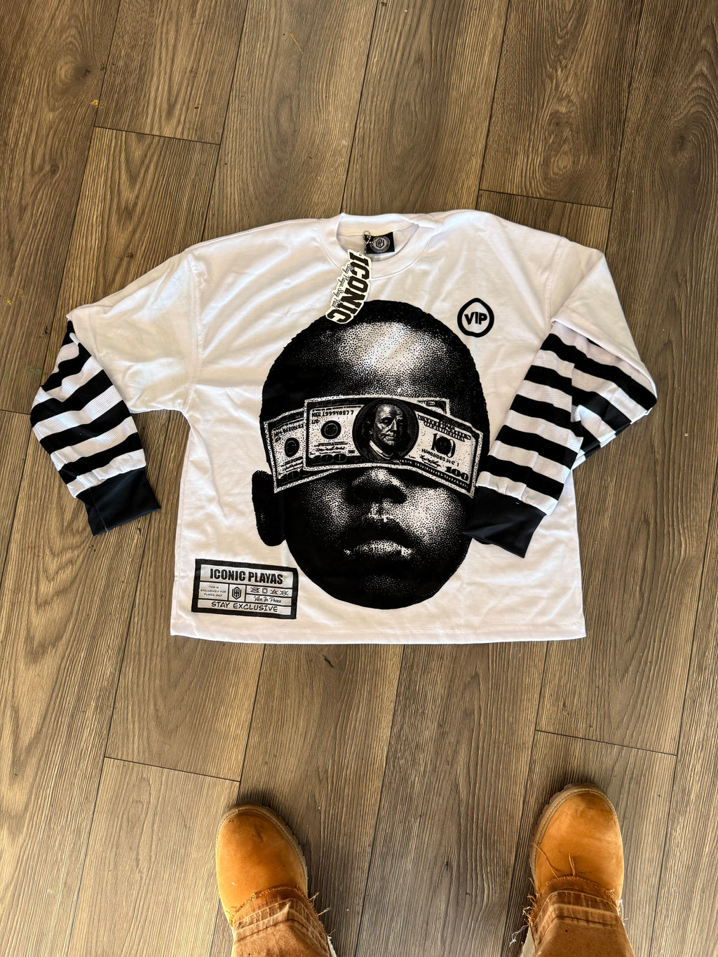 Money Vision Striped Thermal Tee