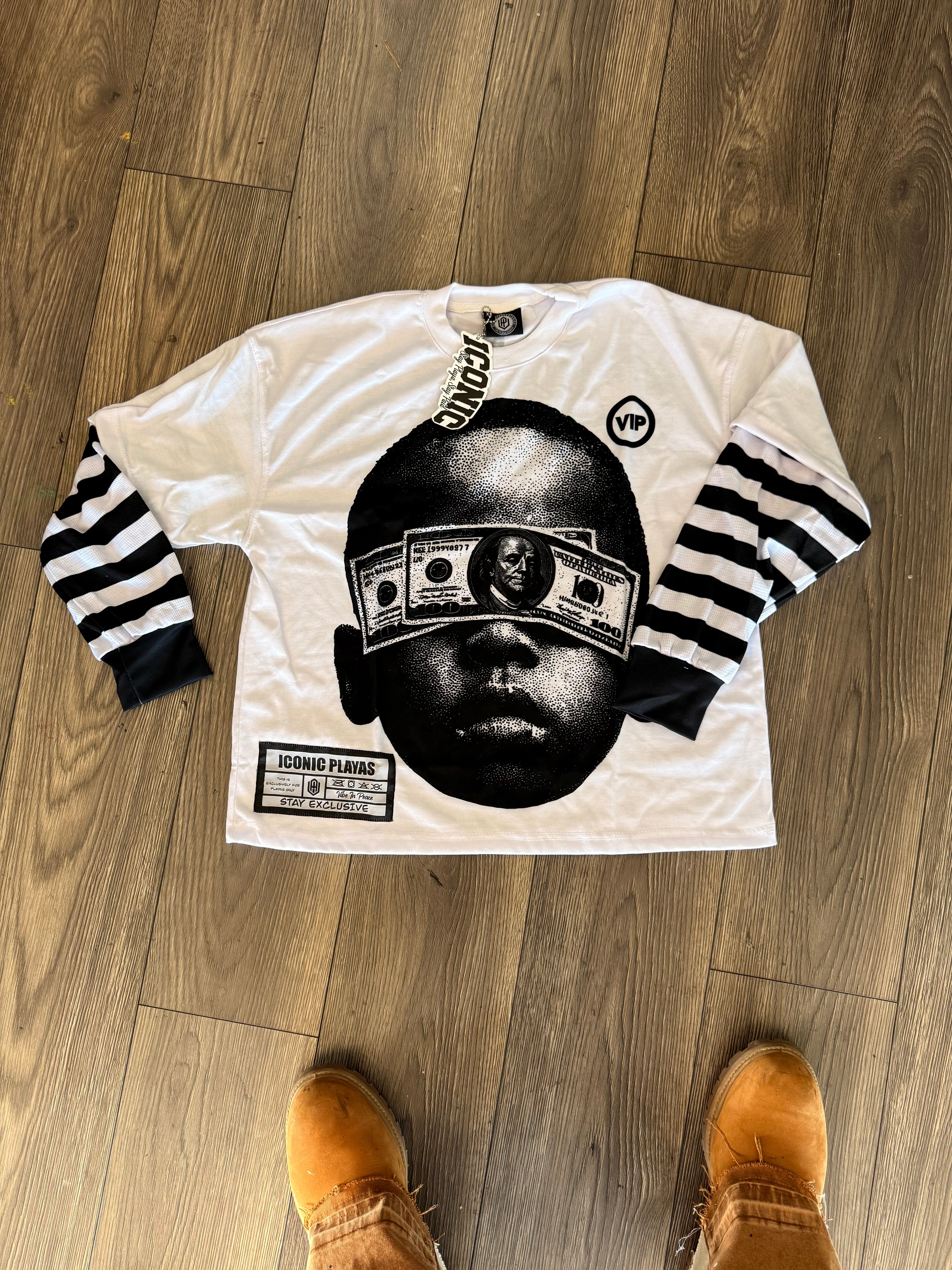 Money Vision Striped Thermal Tee