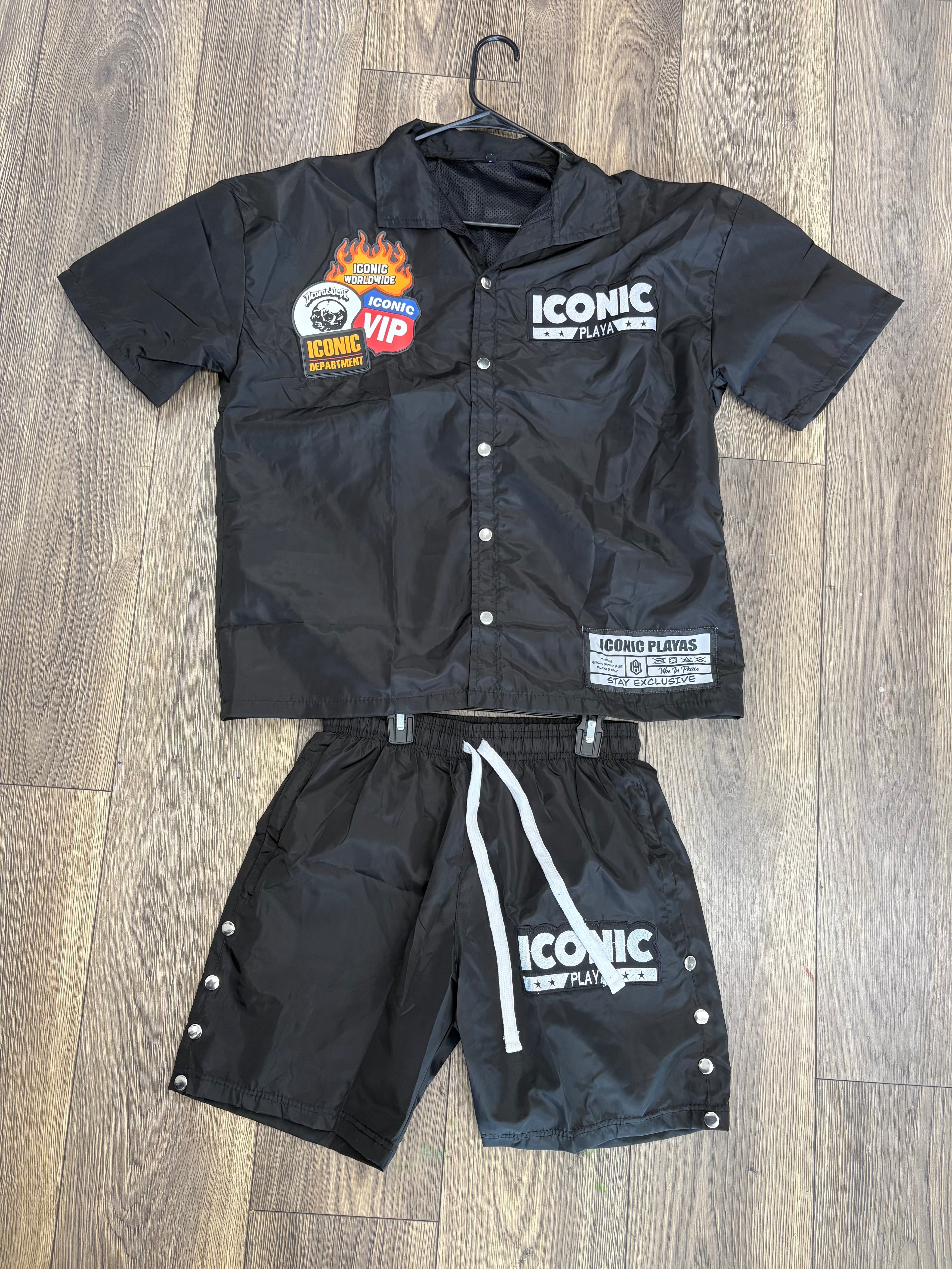 Iconic Windbreaker Set (Black)