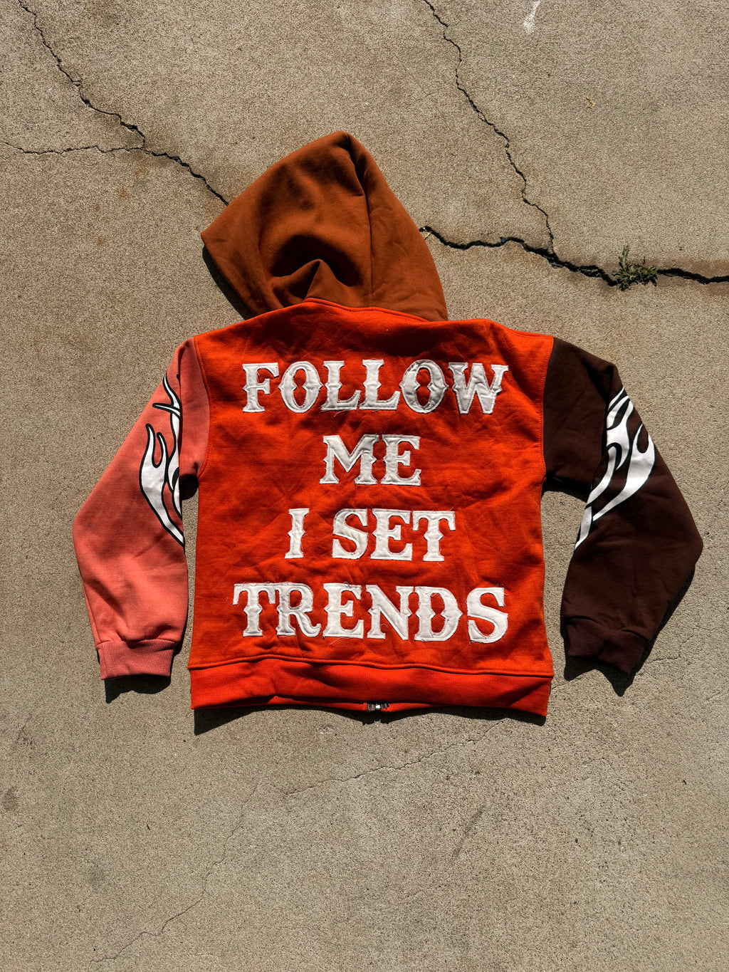Burnt Orange Multicolors Zip Up