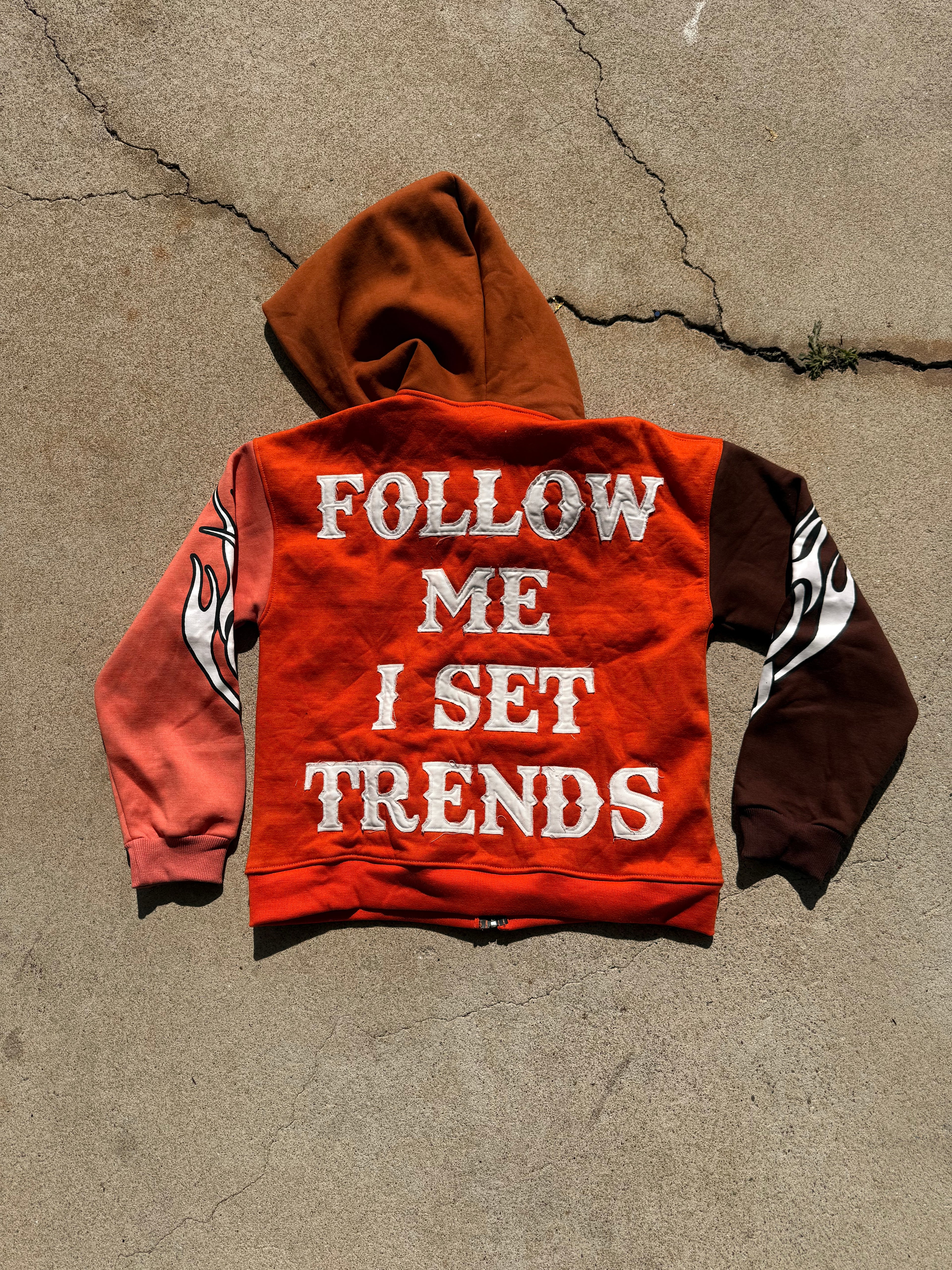 Burnt Orange Multicolors Zip Up