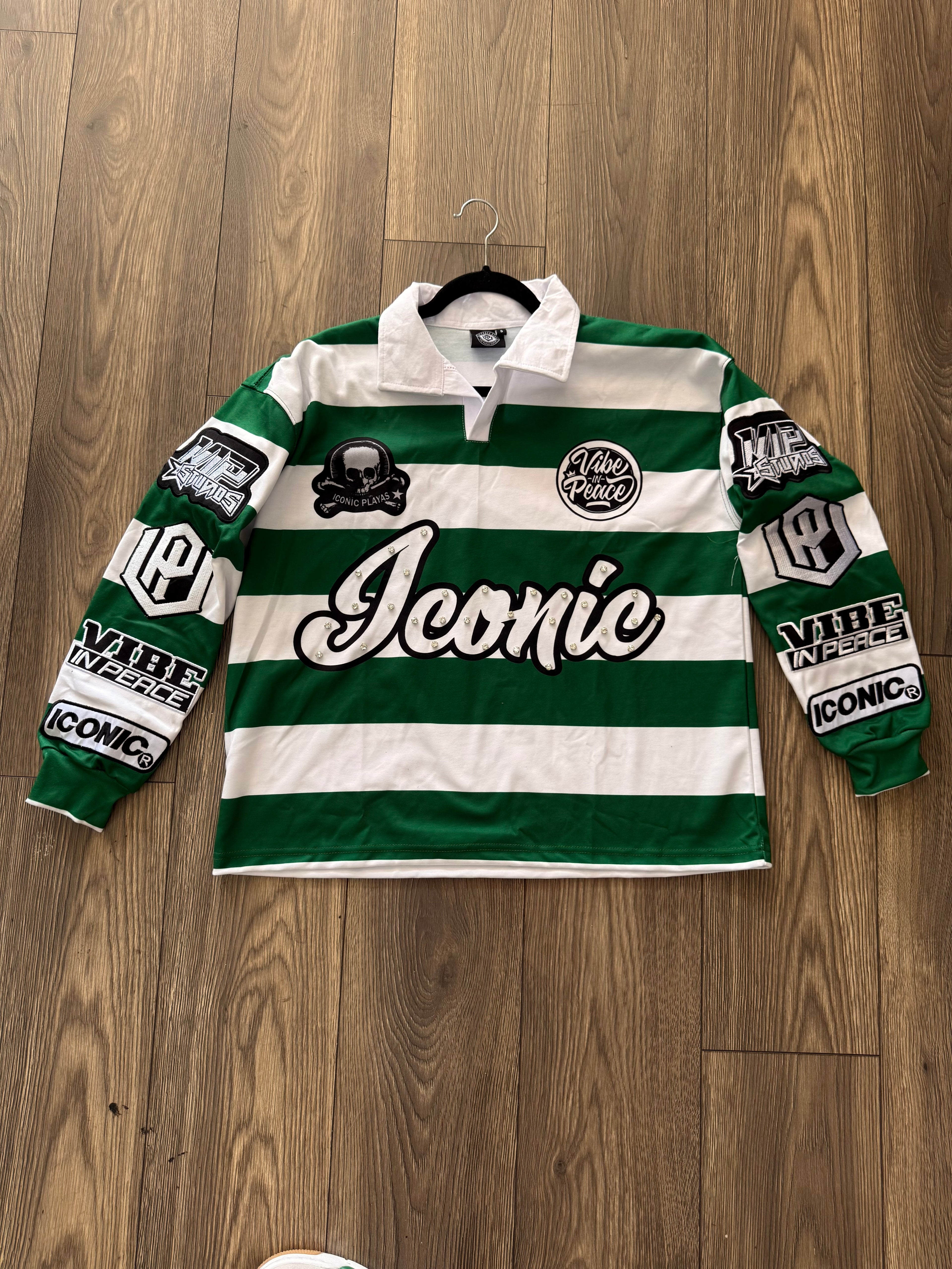Iconic Rhinestone Polo (Green)