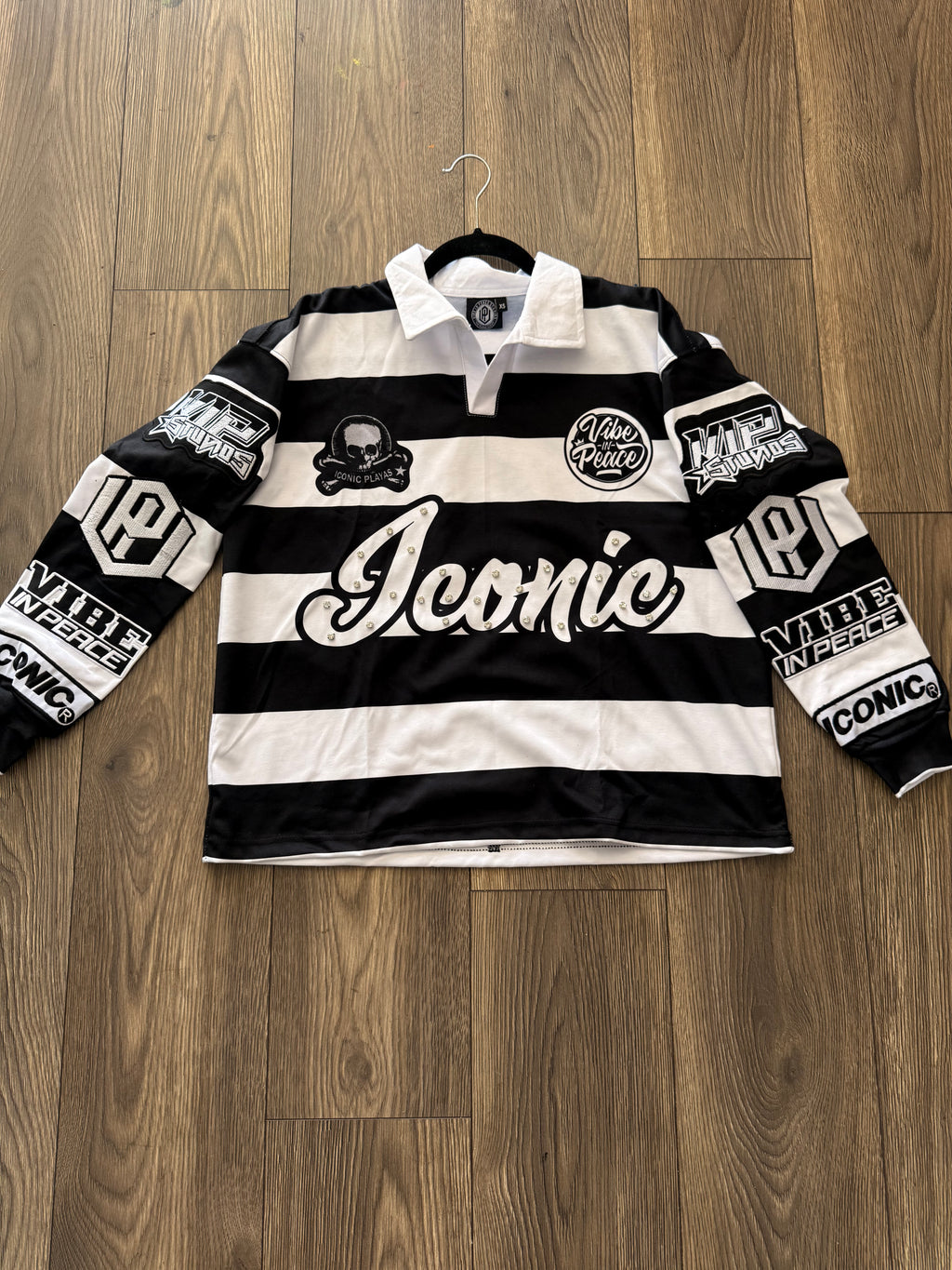 Iconic Rhinestone Polo (Black)