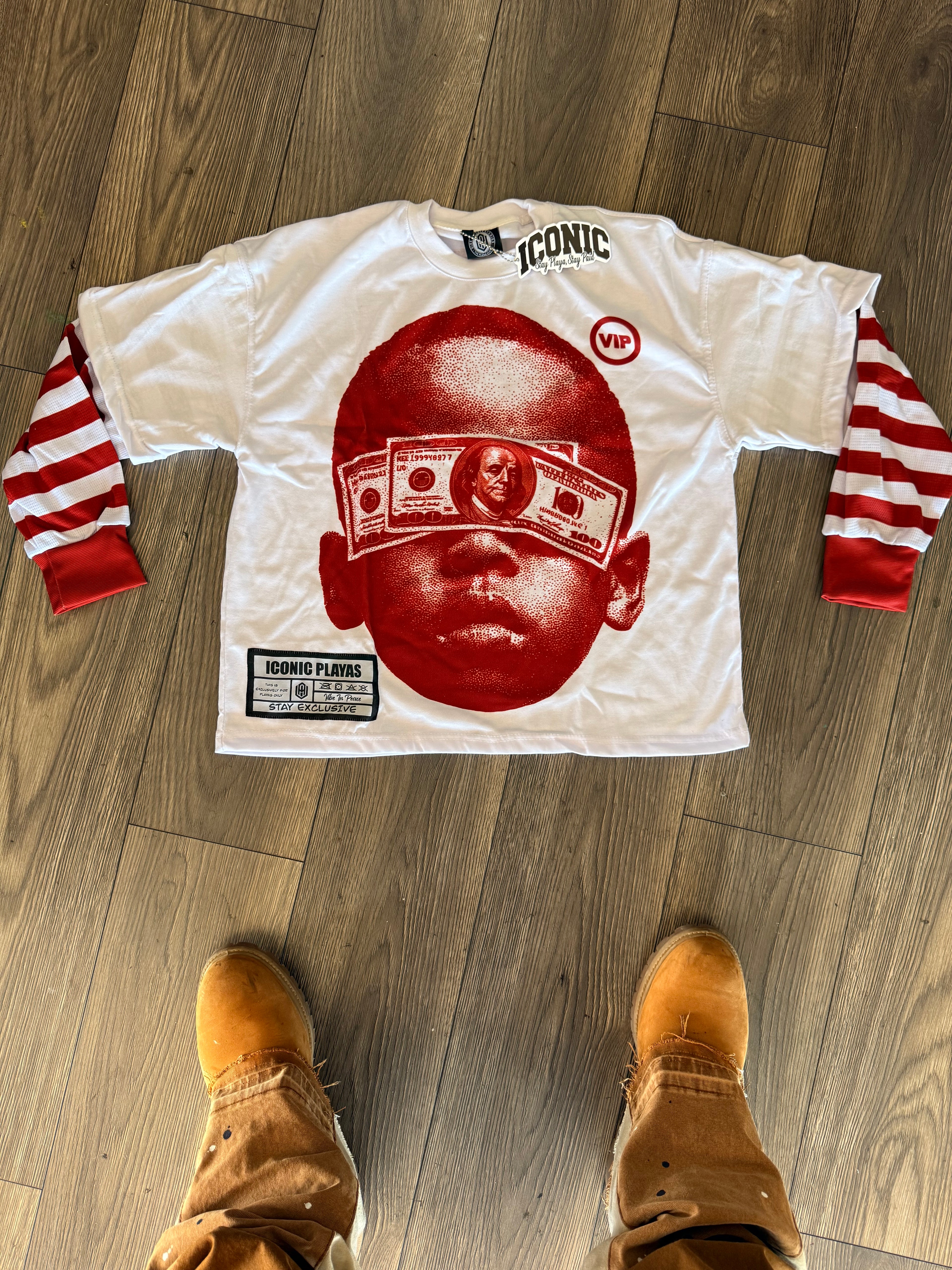 Money Vision Striped Thermal Tee