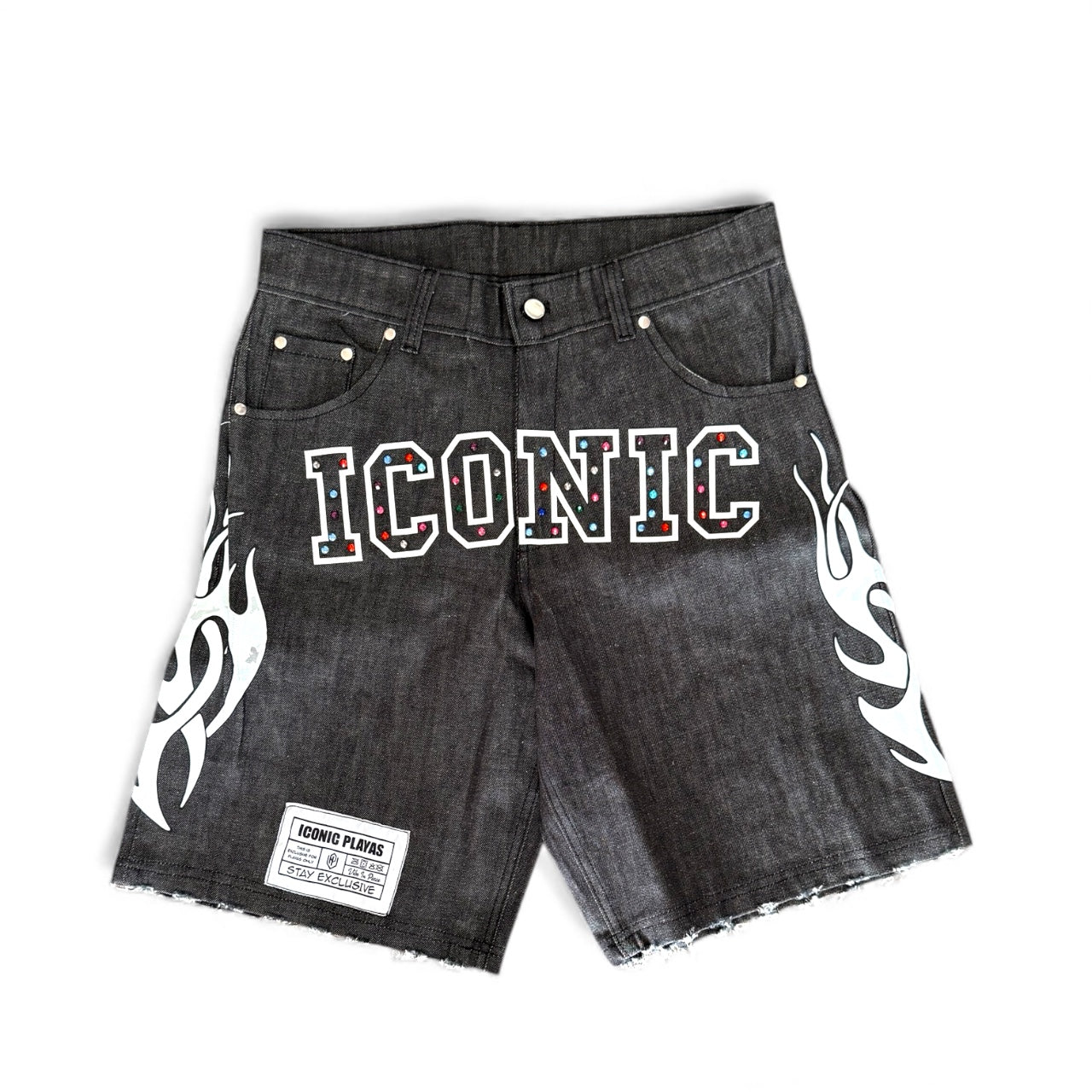 Iconic Black Rhinestone Shorts