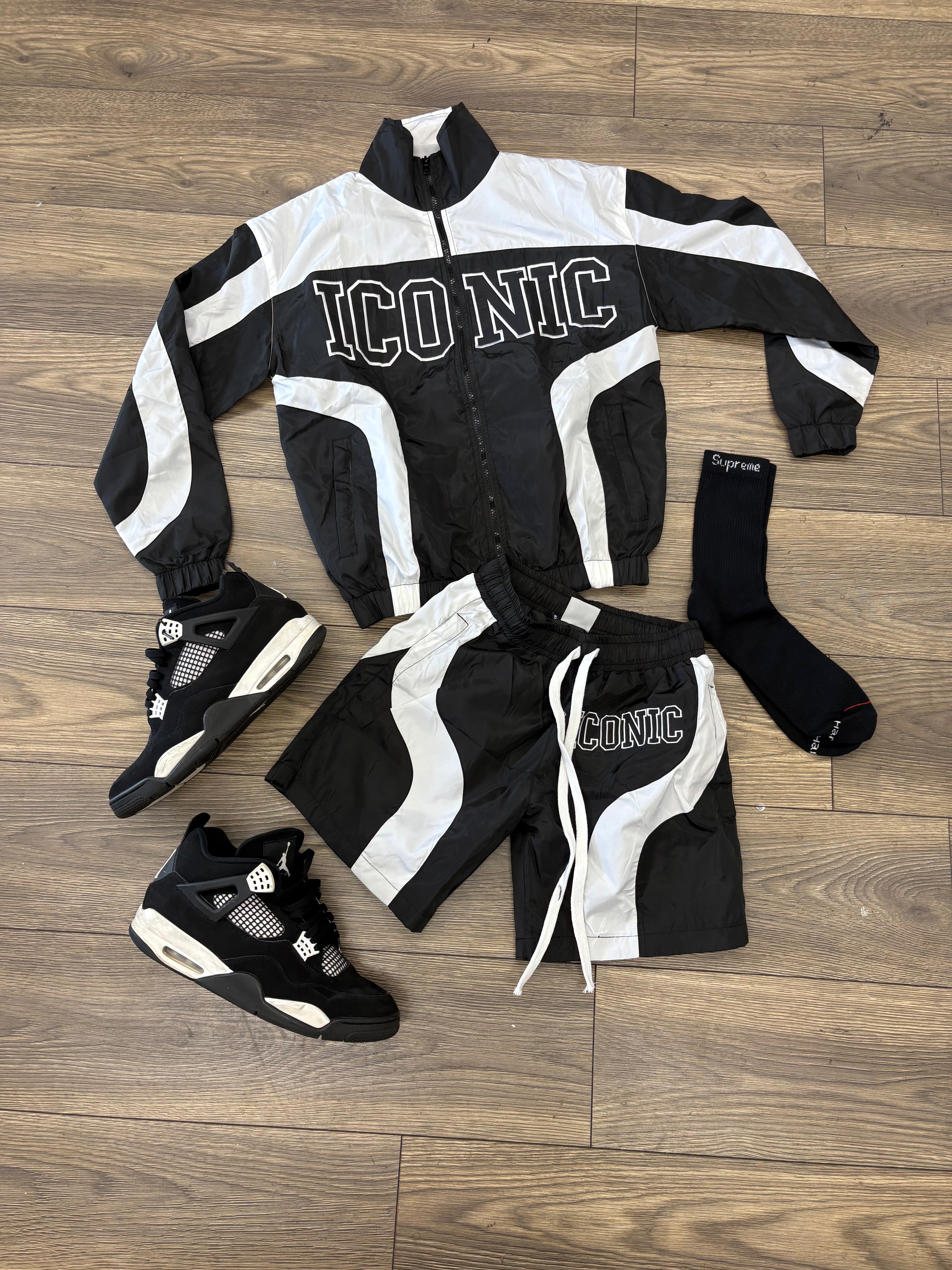 Iconic Windbreaker Set (Black)